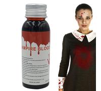 Vampire Blood - 100 ml di liquido di sangue falso realistico, Prop di trucco di lavabile | Gel di schizzi non tossici non tossici per costumi di sposa zombi vampiri, sangue artificiale per v