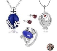 Vampire Collane Set Elena Gilbert Opening Vervain Locket Collane Daywalking Katherine Necklace Blue Diamond Ring Red Stud Earrings con Adesivo 25 pezzi