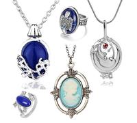 Vampire Gioielli Set Daywalking Katherine Sapphire Crystal Collane in bronzo testa pietra ciondolo collana Salvatore Damon Stefan dito Famiglia Crest Anello con Adesivo 25 pezzi