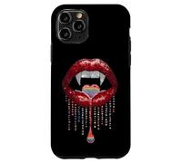 Vampire Lips Fangs LGBTQ Pride Rainbow Heart Halloween Custodia per iPhone 11 Pro