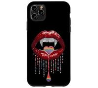 Vampire Lips Fangs LGBTQ Pride Rainbow Heart Halloween Custodia per iPhone 11 Pro Max