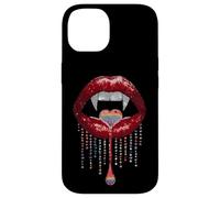 Vampire Lips Fangs LGBTQ Pride Rainbow Heart Halloween Custodia per iPhone 14