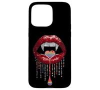 Vampire Lips Fangs LGBTQ Pride Rainbow Heart Halloween Custodia per iPhone 15 Pro Max