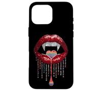 Vampire Lips Fangs LGBTQ Pride Rainbow Heart Halloween Custodia per iPhone 16 Pro Max