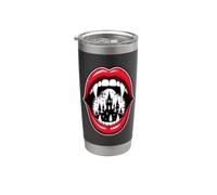 Vampire Mouth Gothic Castle Moon Horror Fangs Design Bicchiere termico in acciaio inox doppia parete