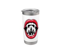 Vampire Mouth Gothic Castle Moon Horror Fangs Design Bicchiere termico in acciaio inox doppia parete