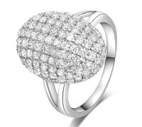 Vampire Twilight Bella's - Anello in cristallo placcato argento con ossido di zirconio, ricordo della luce del giorno, luna nuova, alba, fidanzamento, matrimonio, per donne e ragazze, 6, Metallo