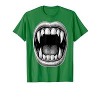 Vampiro Girl Denti Halloween Horror Lupo Mostro Costume Maglietta