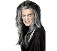 Vampiro Gotico Parrucca Bianco e Nero Maschile Uomo Halloween Costume Deluxe