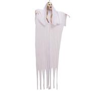 Vampiro Grandeur Nature - Decorazione di Halloween da appendere da 160 cm, statuetta spaventosa animata con occhi luminosi e suono spaventoso, costruzione esterna robusta, per portico, giardino