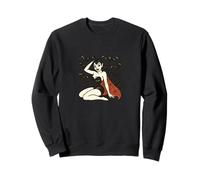 Vampiro Pinup Girl Retro Gothic Halloween Sexy Spooky Design Felpa