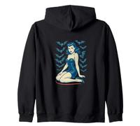 Vampiro Pinup Girl Retro Gothic Halloween Sexy Spooky Design Felpa con Cappuccio
