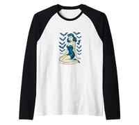 Vampiro Pinup Girl Retro Gothic Halloween Sexy Spooky Design Maglia con Maniche Raglan