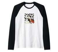 Vampiro Pinup Girl Retro Gothic Halloween Sexy Spooky Design Maglia con Maniche Raglan