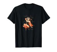 Vampiro Pinup Girl Retro Gothic Halloween Sexy Spooky Design Maglietta