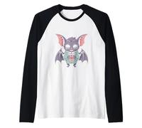 Vampiro Pipistrello Boba Goth Halloween Maglia con Maniche Raglan