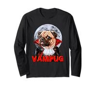 Vampug. Vampiro Pug Dog. Divertente Halloween per Gli Amanti dei Cuccioli Maglia a Manica