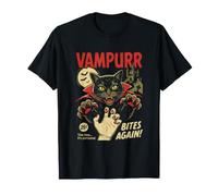 Vampurr Bites Again Spooky Cat Vampiro Halloween Ghoul Maglietta