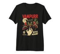 Vampurr Bites Again Spooky Cat Vampiro Halloween Ghoul Maglietta Premium