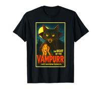 Vampurr - Gatto Vampiro Dracula Vintage Horror Halloween Kitty Maglietta
