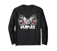Vampurr Vampire Kitten Funny Cat Halloween Cats Lover Maglia a Manica