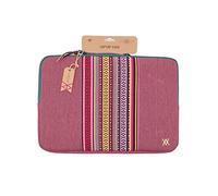 VAMVAM by Wondee Custodia per portatile fino a 16" Colore Ciliegia con striscia decorativa in tessuto di stile etnico colorati, imbottita e rinforzata con cerniera