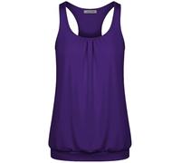 Van Der Rich ® - Canotta Schiena a Vogatore Scollo Arricciato Top Estivo - Donna (Viola, L)
