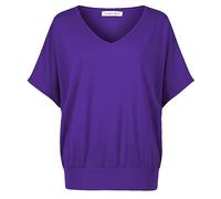 Van Der Rich ® - T-Shirt Oversize con Scollo a V Casual - Donna(Viola, XXL)