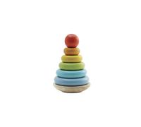Van giocattolo Le - Stacker arcobaleno in legno | Girl & Boy Boy 7 pezzi Rainbow Wobbling Ring Stacker - Adatto per oltre 18 mesi