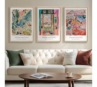 Van Gogh Art - Stampa artistica da parete con cornice Matisse, 3 pezzi, grandi stampe artistiche astratte su tela, per soggiorno, Henri Matisse, famoso paesaggio di Henri Matisse, dimensioni totali 76