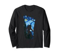 Van Gogh Bigfoot Notte Stellata Montagna Sasquatch Art Niche Maglia a Manica