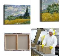 Van Gogh campo di grano con cipressi quadro stampa tela dipinto telaio arredo