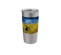 van gogh Campo di grano con corvi Con gatto Bicchiere termico in acciaio inox doppia parete