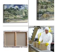 Van Gogh casa tetto di paglia quadro stampa tela dipinto telaio arredo casa