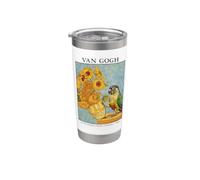 Van Gogh Girasoli e Pappagallo Vintage Art Bicchiere termico in acciaio inox doppia parete