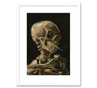 Van Gogh Head Skeleton Burning Cigarette Framed Wall Art Print Parete