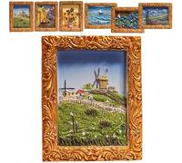 Van Gogh Inspired Fridge Magnet Set, Van Gogh Magnets Paintings Stickers, Decorative Sunflower Magnets, Starry Sky Oil Painting Vintage Decor for Fridge, 3D Art Flower Famous Resin Unique(#1)