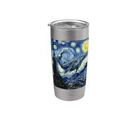 Van Gogh Notte Stellata Balena Blu Celeste Pittura Bicchiere termico in acciaio inox doppia parete