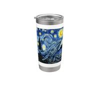 Van Gogh Notte stellata Balena Blu Pittura Bicchiere termico in acciaio inox doppia parete