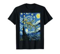Van Gogh Notte Stellata Leafy Sea Dragon Art Maglietta