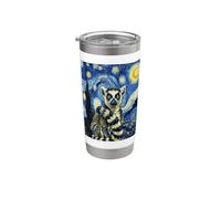 Van Gogh Notte Stellata Lemure Primate Art Bicchiere termico in acciaio inox doppia parete