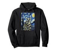 Van Gogh Notte Stellata Lemure Primate Art Felpa con Cappuccio