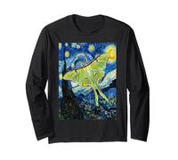 Van Gogh Notte Stellata Luna Moth Art Painting Maglia a Manica