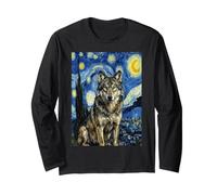 Van Gogh Notte Stellata Lupo Pittura Artistica Maglia a Manica