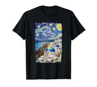 Van Gogh Notte Stellata Mediterraneo Santorini Grecia Viaggi Maglietta