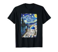 Van Gogh Notte Stellata Santorini Grecia Viaggi Maglietta