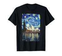 Van Gogh Notte Stellata Sydney Opera House Australia Viaggi Maglietta