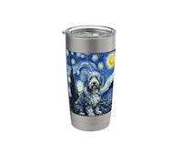 Van Gogh Notte Stellata Vecchio Cane Da Pastore Inglese Ritratto Bicchiere termico in acciaio inox doppia parete