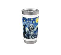 Van Gogh Notte Stellata Vecchio Cane Da Pastore Inglese Ritratto Bicchiere termico in acciaio inox doppia parete