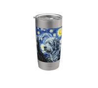 Van Gogh Notte Stellata Vecchio Cane Pastore Inglese Pittura Bicchiere termico in acciaio inox doppia parete